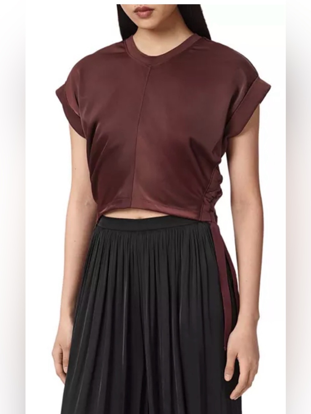 AllSaints Mira Satin Tee XS